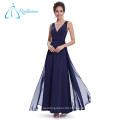 Sheath V Neck Floor Length Real Sample Chiffon Evening Dress